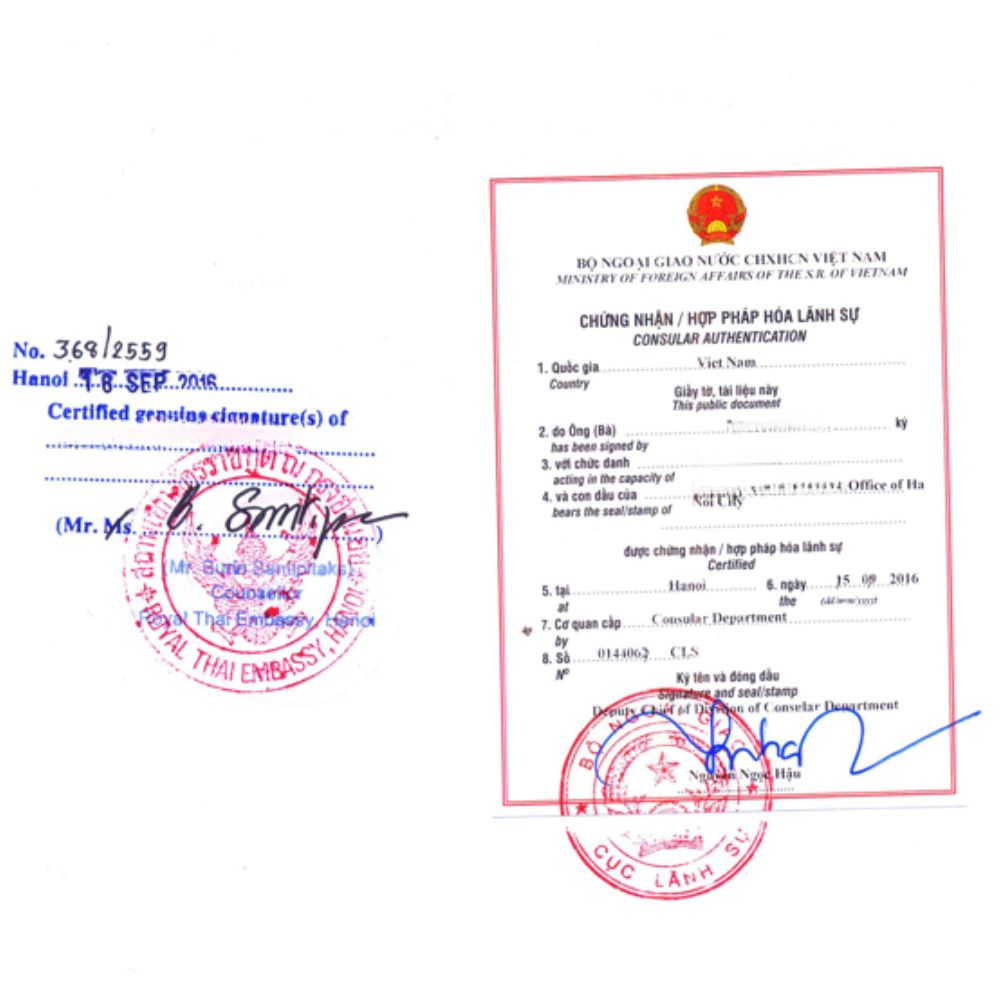 quy trình hợp pháp hóa lãnh sự