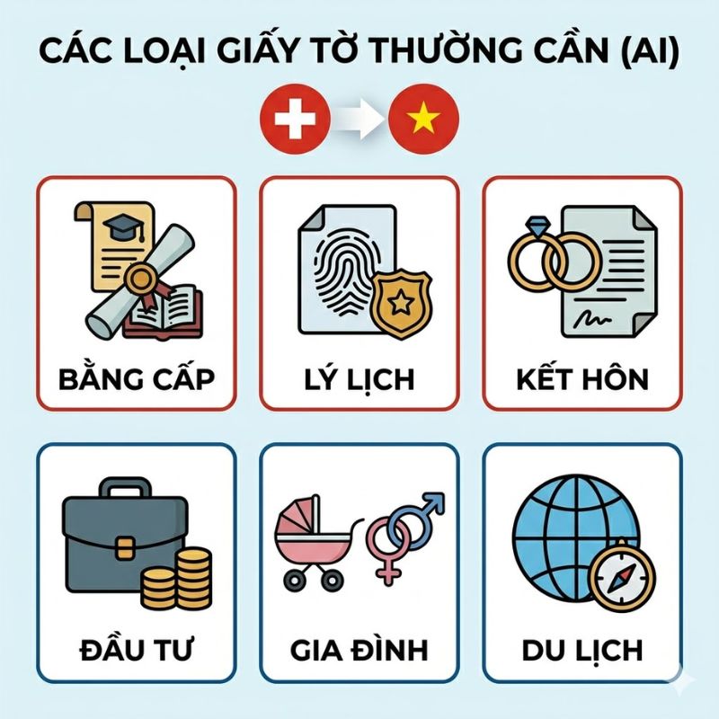 Hoàn tất hợp pháp hoá lãnh sự Switzerland để sử dụng tại nước ngoài