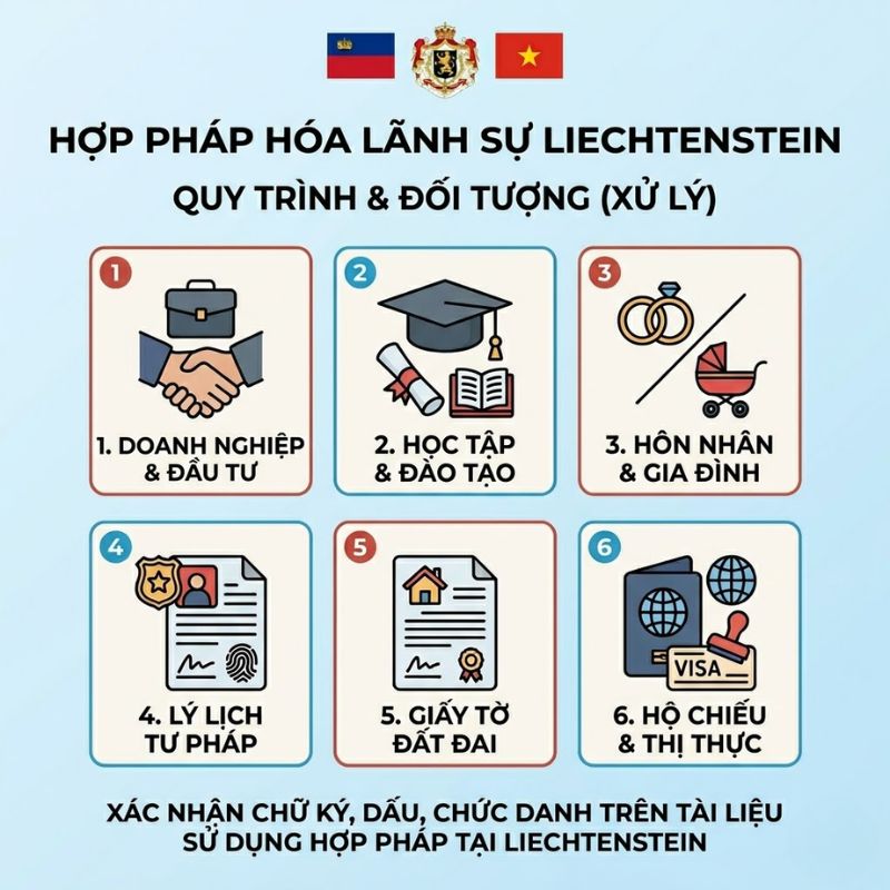 Hợp pháp hoá lãnh sự Liechtenstein cho giấy tờ du học và làm việc