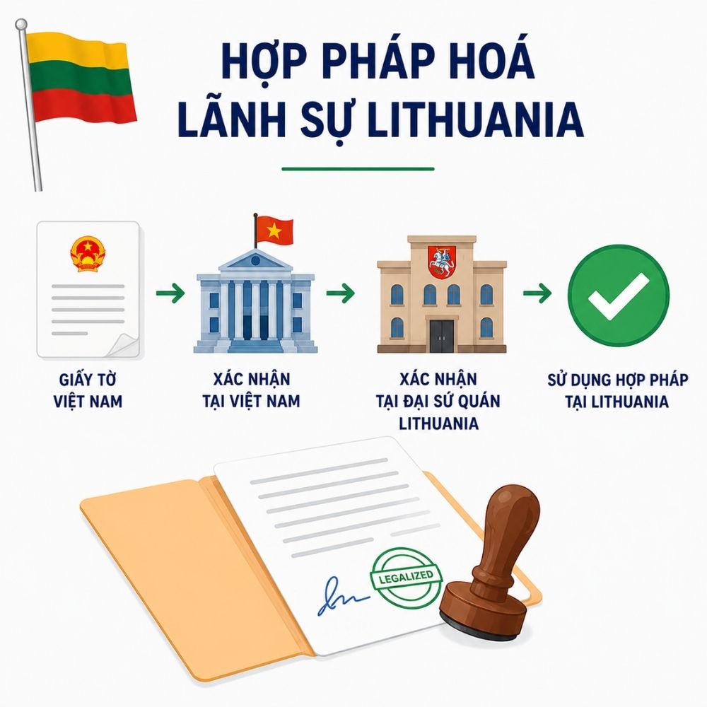 Hồ sơ giấy tờ chuẩn bị cho hợp pháp hoá lãnh sự Lithuania đầy đủ, đúng quy định