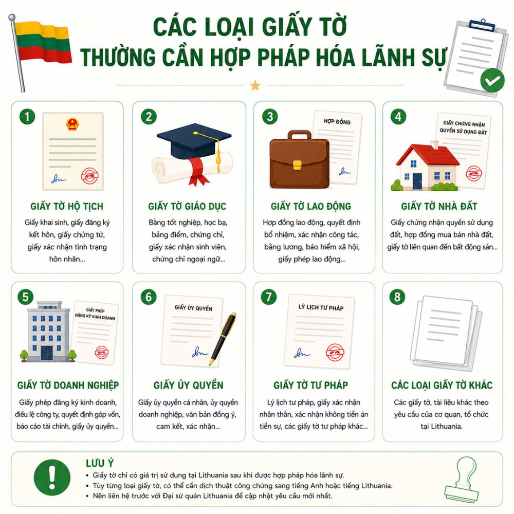 Dịch thuật công chứng trước khi thực hiện hợp pháp hoá lãnh sự Lithuania